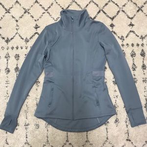 blue workout jacket